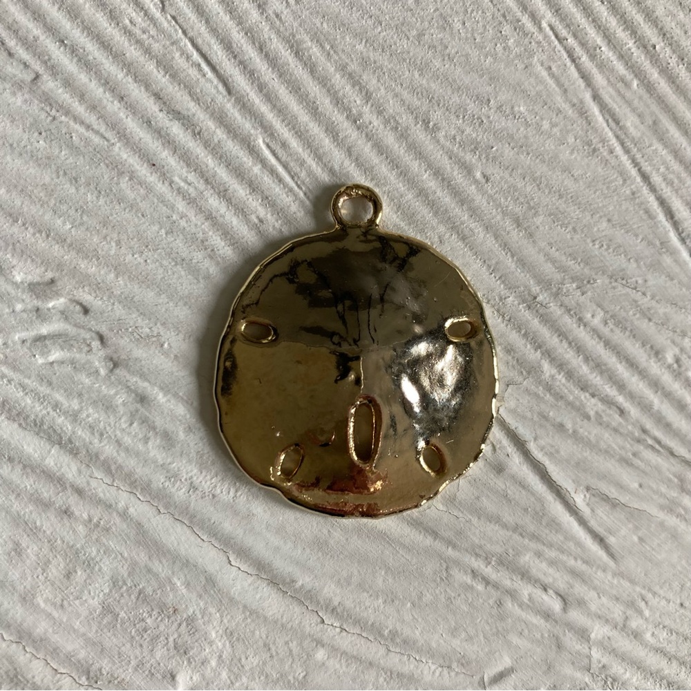 Gold Plated Sand Dollar Necklace Pendant